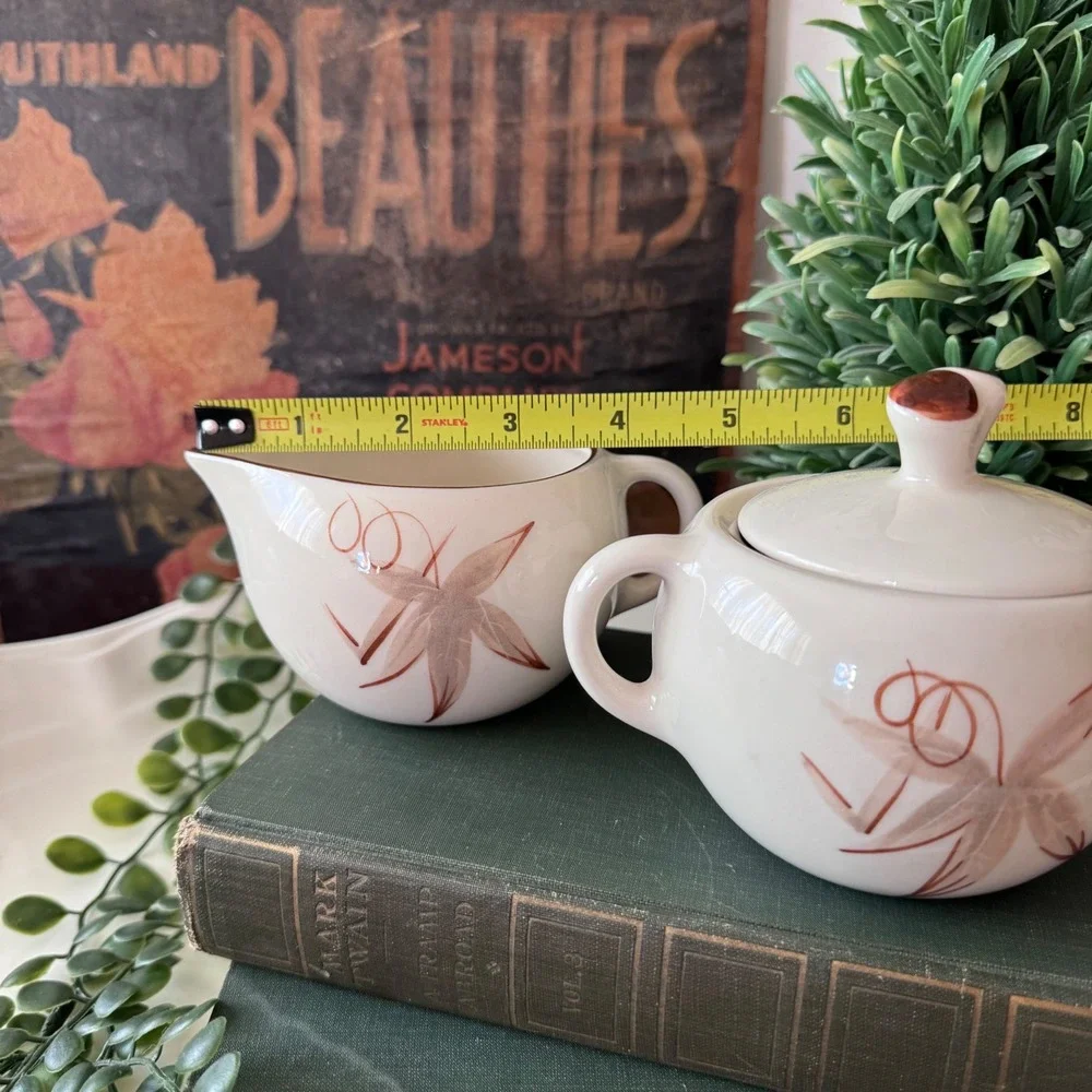 Winfield China Passion Flower Creamer and Sugar Bowl Set Hand Crafted California